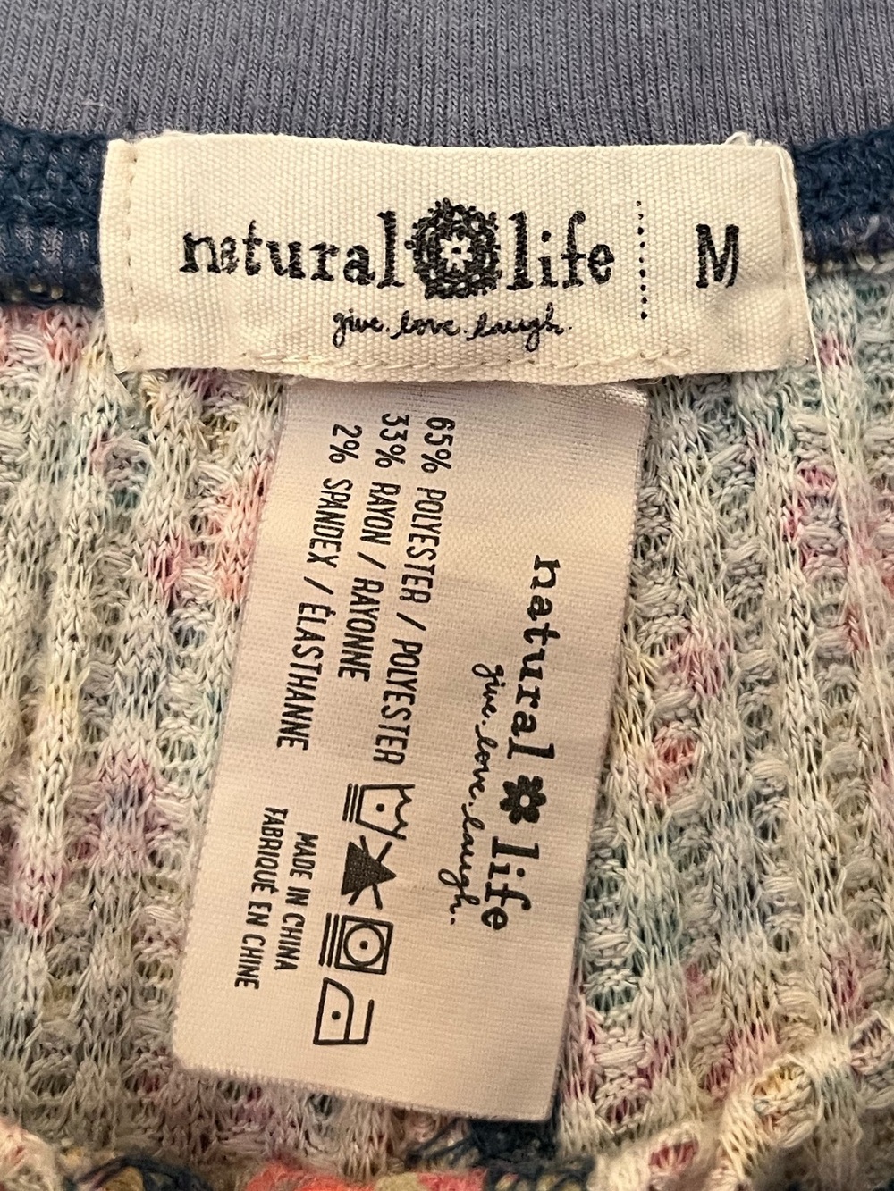 NATURAL LIFE Pastel Multi-Color Waffle Knit Lounge Pants So Cozy & Comfortable - Picture 3 of 4